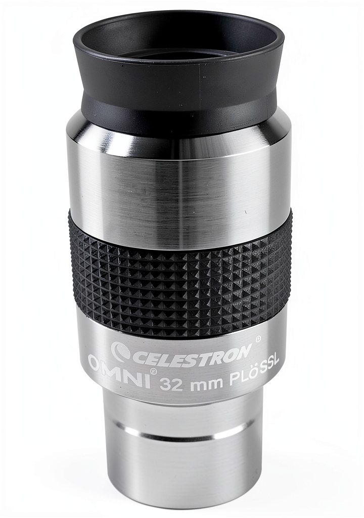 Amateur astronomer using Celestron eyepiece under a starry sky