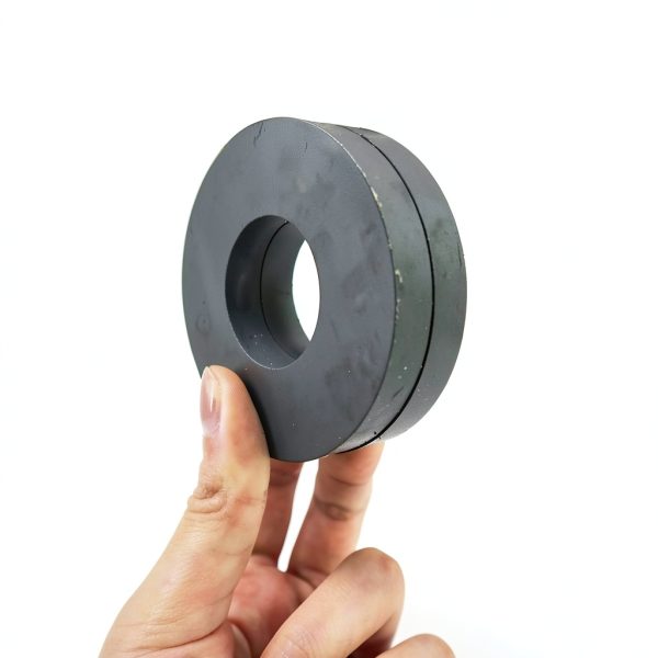 Large Ceramic Donut Magnets Burnur 2.87" OD Ring Dark Grey Pack of 2-3