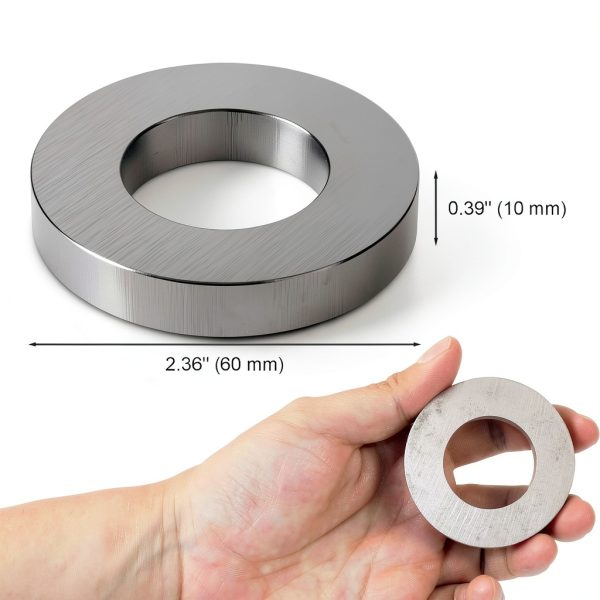 6 Pack Heavy Duty Ferrite Ring Magnets, OD2.36 x ID1.25 x T0.4 Large Strong Round Ceramic Magnet for Crafts Hobby Science Fridge Tool Room Whiteboard-1