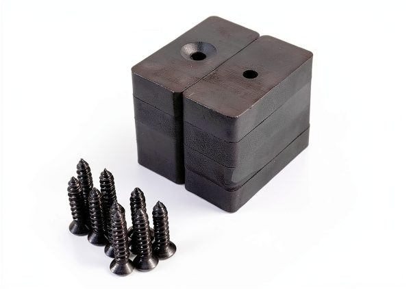 Bar Magnets Heavy Duty for Cabinet Doors - Ceramic Block Magnet with Mounting Hole ＆ Screws, 1.89"" Length, 0.87"" Width, 0.39"" Height, 25 lb Pull, Pack of 8-0