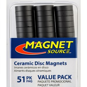 Ceramic Disc Magnet Value Pack 51 Pc by Magnet Source 3mm Round-0