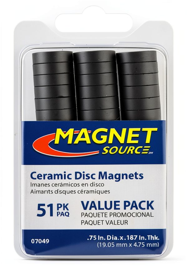 Ceramic Disc Magnet Value Pack 51 Pc by Magnet Source 3mm Round-0