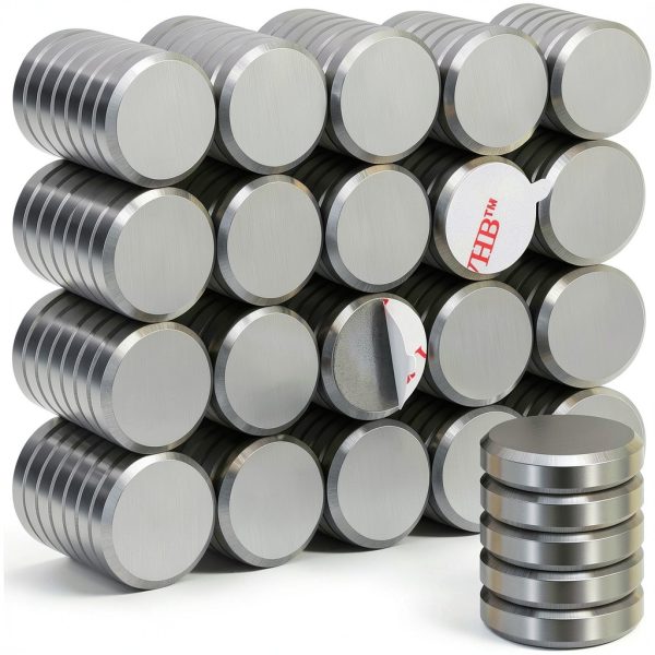 DIYMAG Ceramic Disc Magnets 68 Packs with Double-Sided Adhesive, Ceramic Industrial Magnets. Perfect for Fridge, DIY, Building, Scientific, Craft, and Office Magnets-0