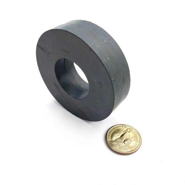 Large Ceramic Donut Magnets Burnur 2.87" OD Ring Dark Grey Pack of 2-1