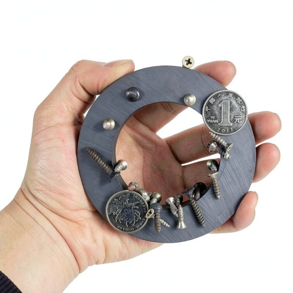 Large Ceramic Ring Magnet,Industrial Grade 8 Ferrite Ring Magnets with Hole for Science Experiment-OD100mmxID60mmx15mm-3