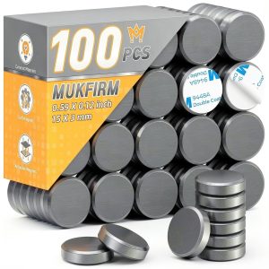 Ceramic Magnets 100 Pack Small Round 15x3mm Strong Adhesive by Mukfirm-0