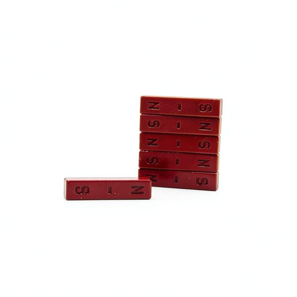 hand2mind Red Ceramic Bar Magnets 1.5 Inch Pack of 6-3