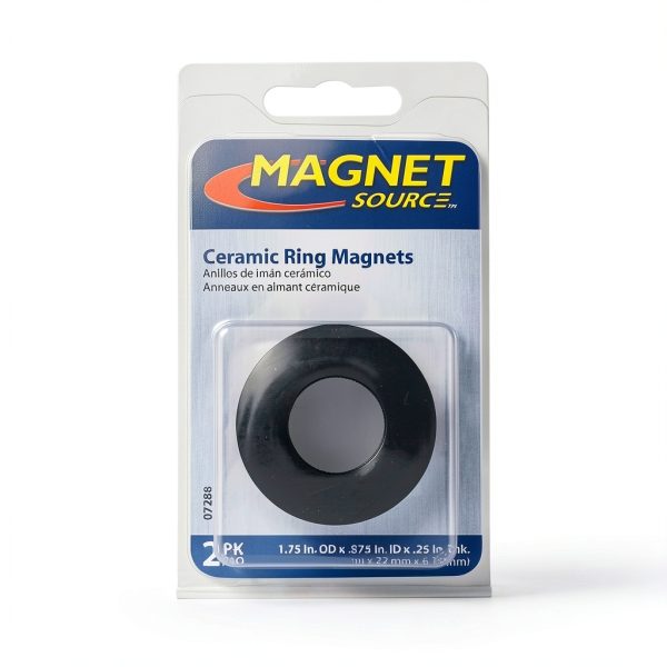 Ceramic Ring Magnets Master Magnetics 1.75" OD 0.865" ID Pack of 2-4