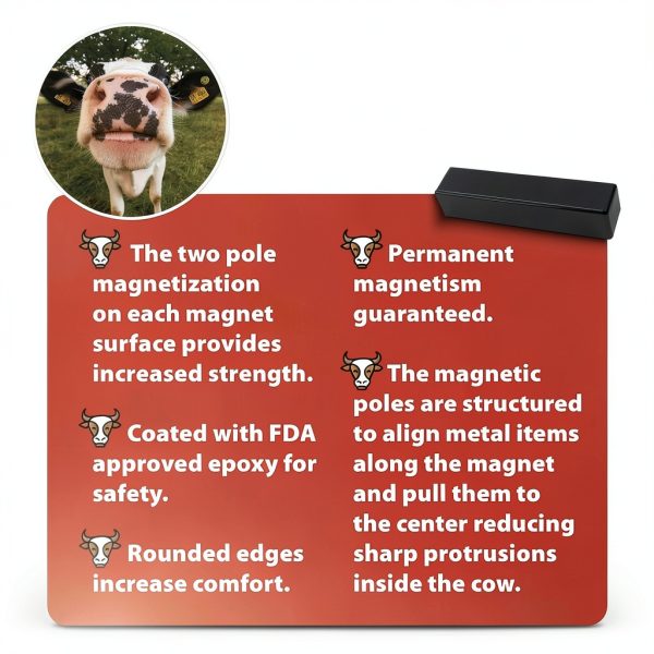 Ferrite Cow Magnet 3in Black Powder Coat Pack of 4 Master Magnetics-6